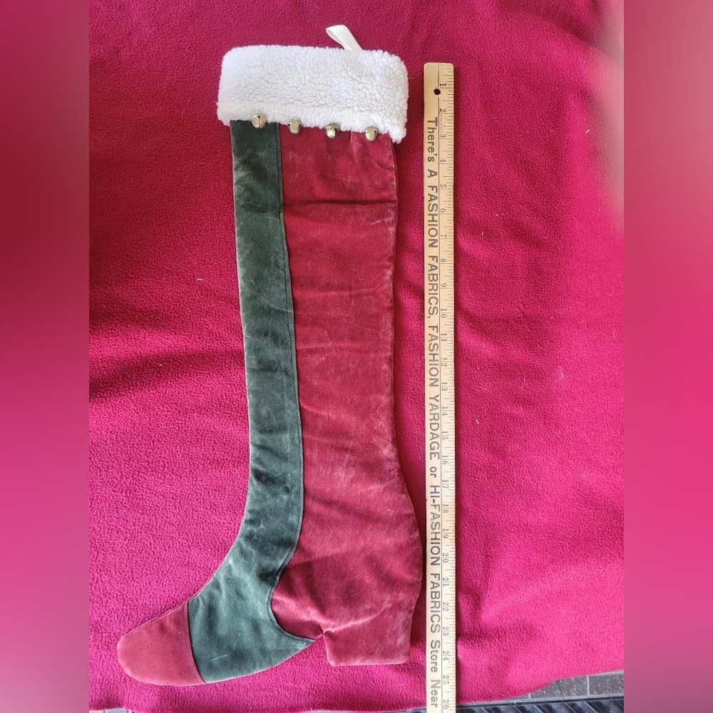 Tall boot style Christmas velour Stocking
